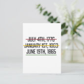 Invitation Carte Postale Juneteenth Independence Day Histoire des Noirs (Debout devant)
