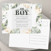 Invitation Carte Postale Jungle Safari Boy Giraffe Baby shower