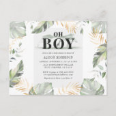 Invitation Carte Postale Jungle Safari Boy Giraffe Baby shower (Devant)