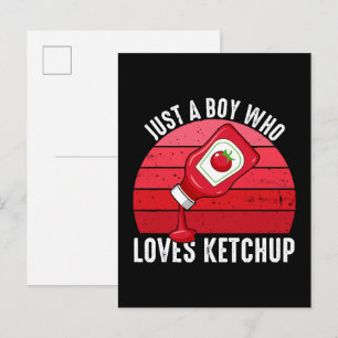 Invitation Carte Postale Juste un garçon qui aime le ketchup