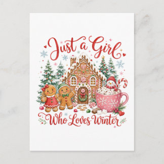 Invitation Carte Postale Juste une fille qui aime l'hiver