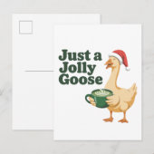 Invitation Carte Postale Juste une oie joyeuse Noël Amoureux des oiseaux  (Devant / Derrière)