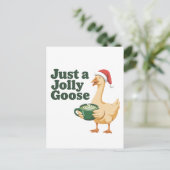 Invitation Carte Postale Juste une oie joyeuse Noël Amoureux des oiseaux  (Debout devant)