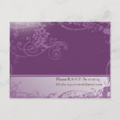 Invitation Carte Postale Kanji violet pour l'amour Mariage pas cher (Dos)