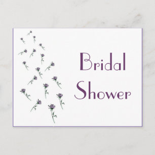 Invitation Carte Postale KRW Fleurs violettes Custom Bridal Shower Invitati
