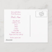 Invitation Carte Postale KRW Floral Bordure personnalisée Douche nuptiale I (Dos)
