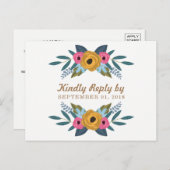 Invitation Carte Postale La collection de Mariages blancs à couronne de fle (Devant / Derrière)