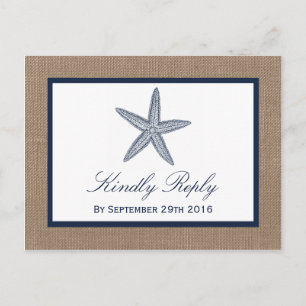 Invitation Carte Postale La collection de mariages de la marine Starfish Bu