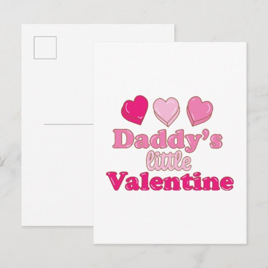 Invitation Carte Postale La conception de la petite Saint-Valentin de papa (Devant / Derrière)
