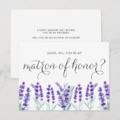 Invitation Carte Postale La lavande d'aquarelle sera-t-elle mon maître d'ho (Devant / Derrière)
