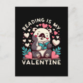 Invitation Carte Postale La lecture est ma Saint-Valentin (Devant)
