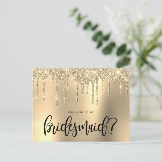 Invitation Carte Postale La parties scintillant d'or, tu seras ma servante (Debout devant)