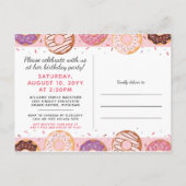 Invitation Carte Postale LA PLUS MIGNONNE Gâteaux Donuts glacés roses pour (Dos)