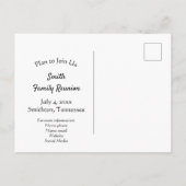 Invitation Carte Postale La Réunion de la famille Matterhorn (Dos)