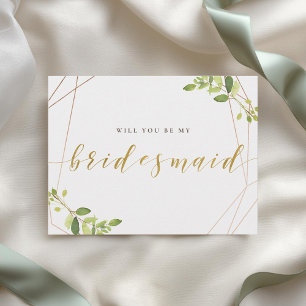Invitation Carte Postale La verdure et l'or Veux-tu être ma demoiselle d'ho