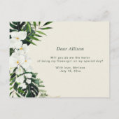 Invitation Carte Postale la verdure tropicale serez-vous ma demoiselle d'ho (Dos)