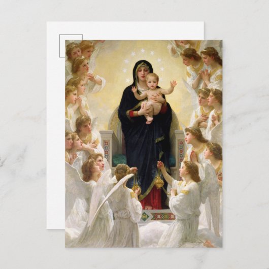 Invitation Carte Postale La Vierge aux anges - William-Adolphe Bouguereau (Devant / Derrière)