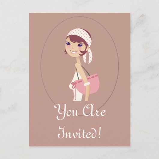 Invitation Carte Postale Lady Jewelry Shopping Articles personnalisables (Devant)