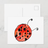 Invitation Carte Postale Ladybug (Devant / Derrière)
