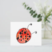 Invitation Carte Postale Ladybug (Debout devant)