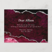 Invitation Carte Postale l'agneau en argent bordeaux sera-tu ma servante d' (Dos)