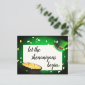 Invitation Carte Postale Laissons les Shenanigans commencer l'invitation de (Debout devant)