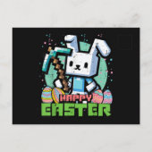 Invitation Carte Postale Lapin de Pâques Pixel Game Joyeux  (Dos)