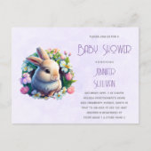 Invitation Carte Postale Lapin de printemps Fête de bébé (Devant)