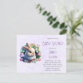 Invitation Carte Postale Lapin de printemps Fête de bébé (Debout devant)