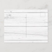 Invitation Carte Postale Lavande eucalyptus mariage en bois blanc (Dos)