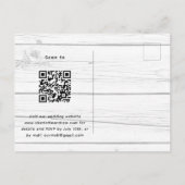 Invitation Carte Postale Lavande vert bois blanc Code QR mariage (Dos)