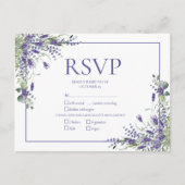 Invitation Carte Postale Lavender Eucalyptus Botanical Script Wedding RSVP (Devant)