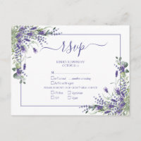 Lavender Eucalyptus Botanical Script Wedding RSVP