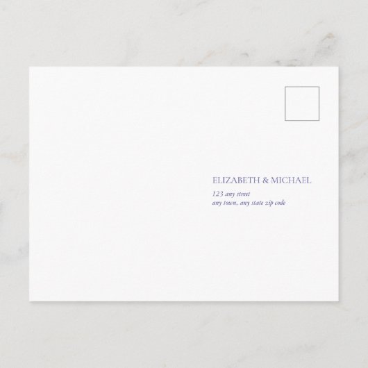 Invitation Carte Postale Lavender Eucalyptus Botanical Script Wedding RSVP (Dos)