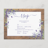 Invitation Carte Postale Lavender Eucalyptus Script mariage en bois RSVP (Devant)
