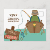 Invitation Carte Postale Le Big One Fishing Theme Garçons 1er anniversaire (Dos)