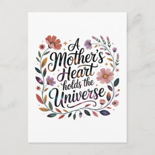 Invitation Carte Postale Le cœur d'une mère contient l'univers