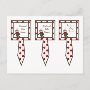 Invitation Carte Postale Le gâteau de 3 tasses sélectionne le singe rouge