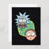 Invitation Carte Postale Le Portrait de Rick et Morty (Devant / Derrière)