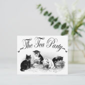 Invitation Carte Postale Le Tea Party Kittens (Debout devant)