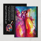 Invitation Carte Postale LE TROISIÈME MASQUE Masques de Venise (Devant / Derrière)