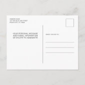 Invitation Carte Postale Légende de la police Mince Ligne bleue Parti de re (Dos)