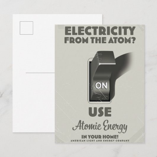 Invitation Carte Postale L'électricité de l'atome (Devant / Derrière)