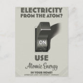 Invitation Carte Postale L'électricité de l'atome (Devant)