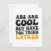 Invitation Carte Postale Les Abs Sont Cool Mais Avez-Vous Testé Latkes Hano (Devant / Derrière)