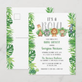 Invitation Carte Postale Les animaux de la jungle endormis | C'est un Baby  (Devant / Derrière)