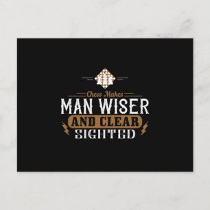 Invitation Carte Postale Les Échecs Rendent L'Homme Plus Sage Et Clair Vue