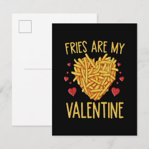 Invitation Carte Postale Les Fries françaises sont ma Saint Valentin