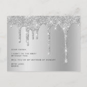 Invitation Carte Postale Les gouttes d'argent seront-tu mon maître d'honneu (Dos)