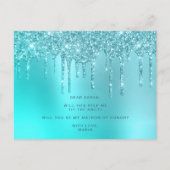 Invitation Carte Postale Les gouttes de parties scintillant de menthe serez (Dos)